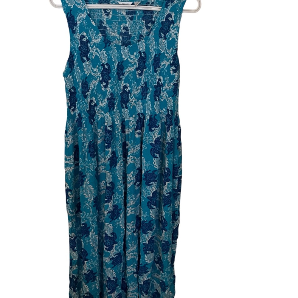 Kaktus Teal and White Maxi Dress